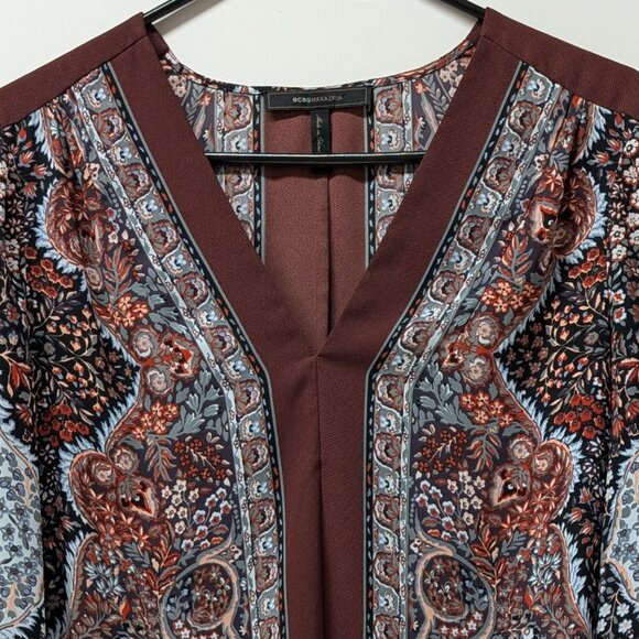 BCBGMaxazria Ali Hi Low Top in Maroon - Picture 7 of 13